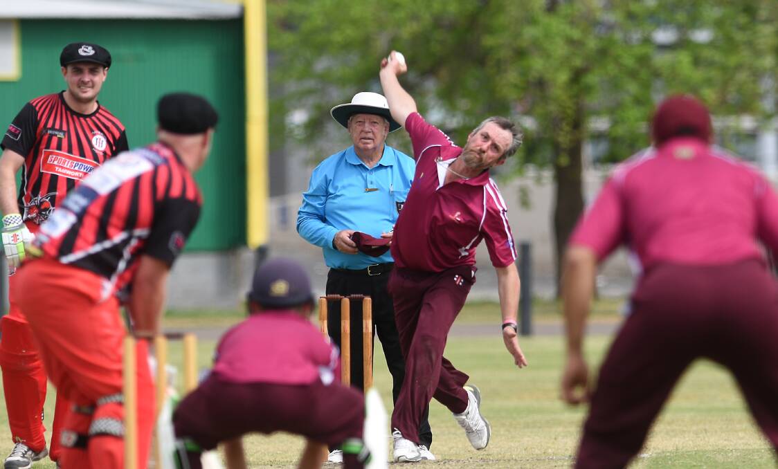 Tidy: He wasn't able to snag a wicket but Stewart Irwin was one of the most economical for West Tamworth in their win over North Tamworth on Saturday, bowling two maidens in his eight overs. Photo: Gareth Gardner