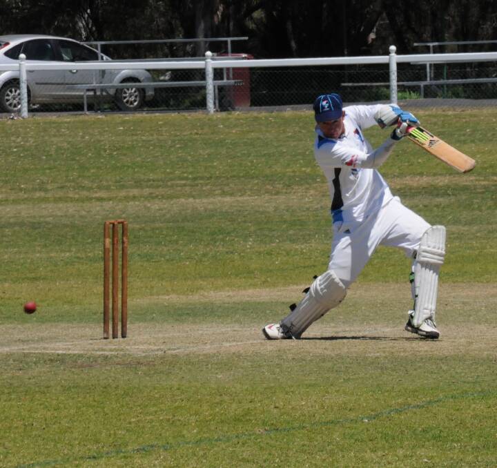 In control: Narrabri's Shane Murphy glides this ball away for runs during his innings of 58 in Narrabri's 100-run Country Plate win over Gunnedah on Sunday. Photo: Liam Hauser