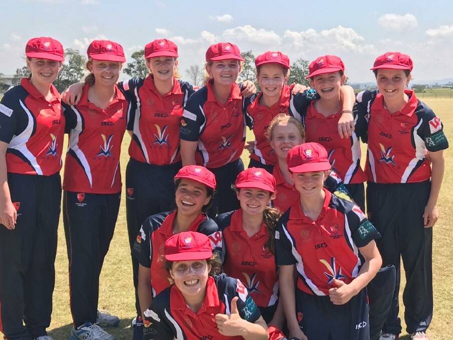 Deni Baker and her Central North under 15s team-mates. It was Baker's performances for them that first led to her ACT/NSW Country selection. Photo courtesy of Central North Cricket Facebook.
