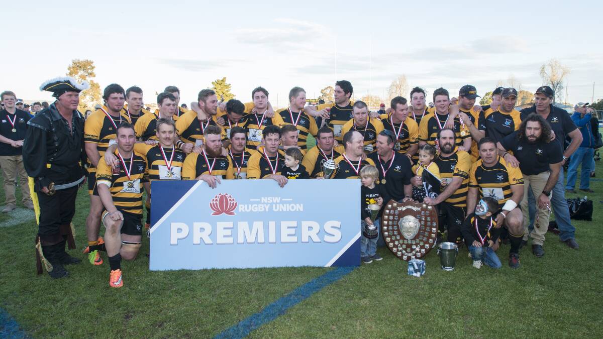 Pirates celebrate back to back Central North premierships.