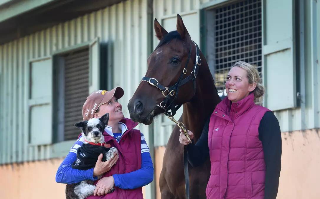 Flashback: Dennett with jockey Katie Spalding and Kentuckian after the gelding provided her with her first win as a trainer. File picture Gareth Gardner