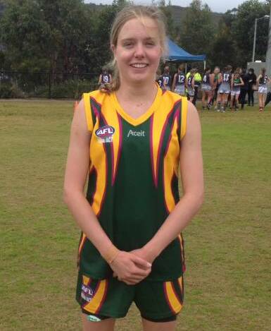 Bright future: Just eight months after taking up the sport Moree's Jess Maher has already caught selectors eyes being named in the Youth girls AFL State Cup team.