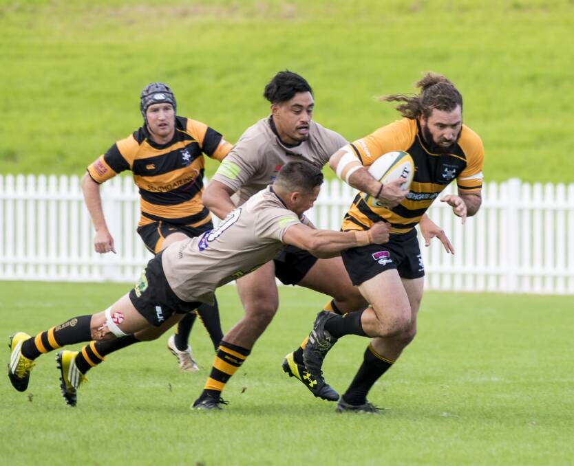 Dynamic: Pirates outside centre Damian Reti will be a constant threat for the Scone defence when the two sides clash on Saturday. Photo: Peter Hardin 010317PHE038