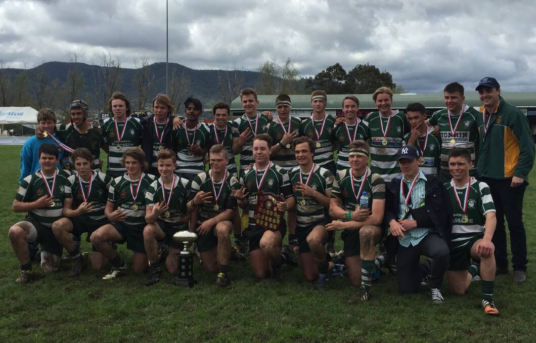 Premiers: Barraba celebrate claiming the U16s Central North premiership with a thrilling one-point win over Tamworth on Saturday.