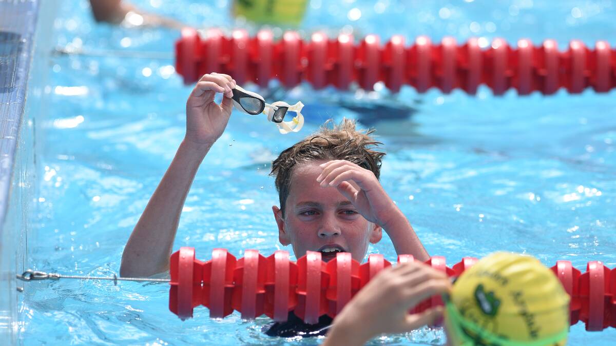 Tamworth's Nicholas Kable takes his goggles off after his swim. Photo: Gareth Gardner 150117GGB17