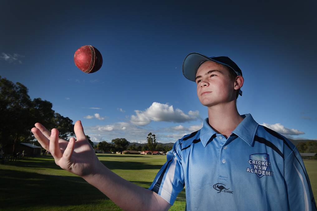 Top spin: Tamworth's Conrad George will play for the Sydney Thunder in the U16s State Challenge. Photo: Gareth Gardner 040417GGD03