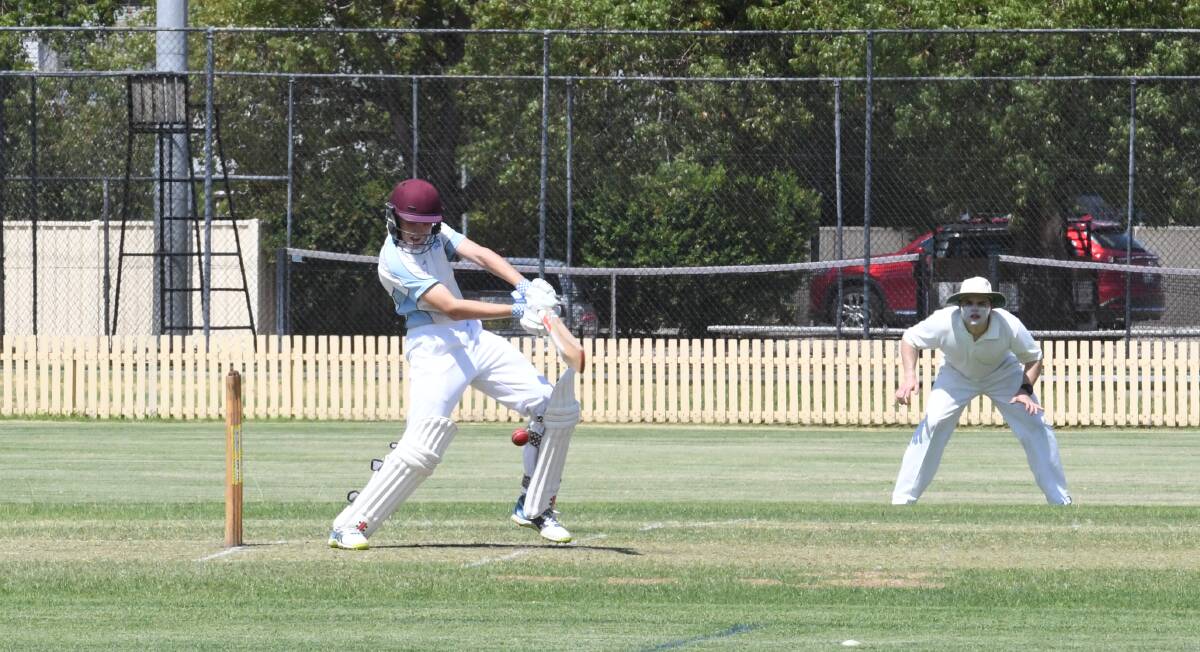 Allround performance: Kaleb McIlveen cuts during Court House's second innings on Saturday. The teenager was a big contributor with bat and ball.