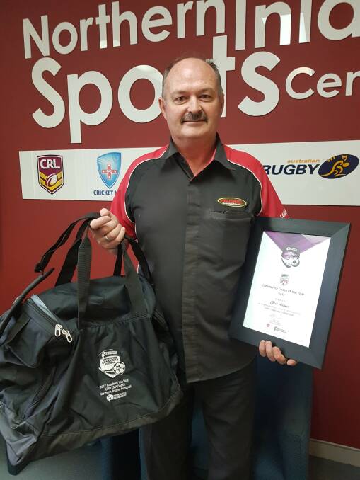 Efforts rewarded: Chris Adams is the Newcastle Permanent Community Coach of the Year for the Northern Inland for 2017.