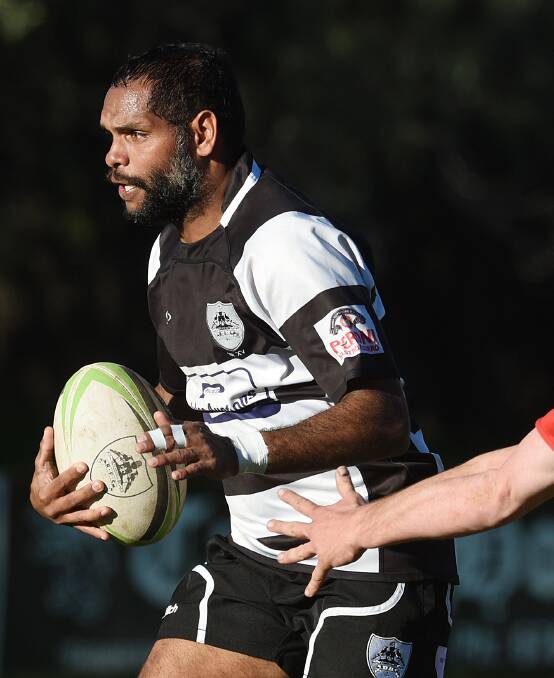 Through: Tamworth fullback Pat Strong spots some space in the Gunnedah defence during the Magpies' 28-9 win on Saturday. Photo: Gareth Gardner. 300716GGH03