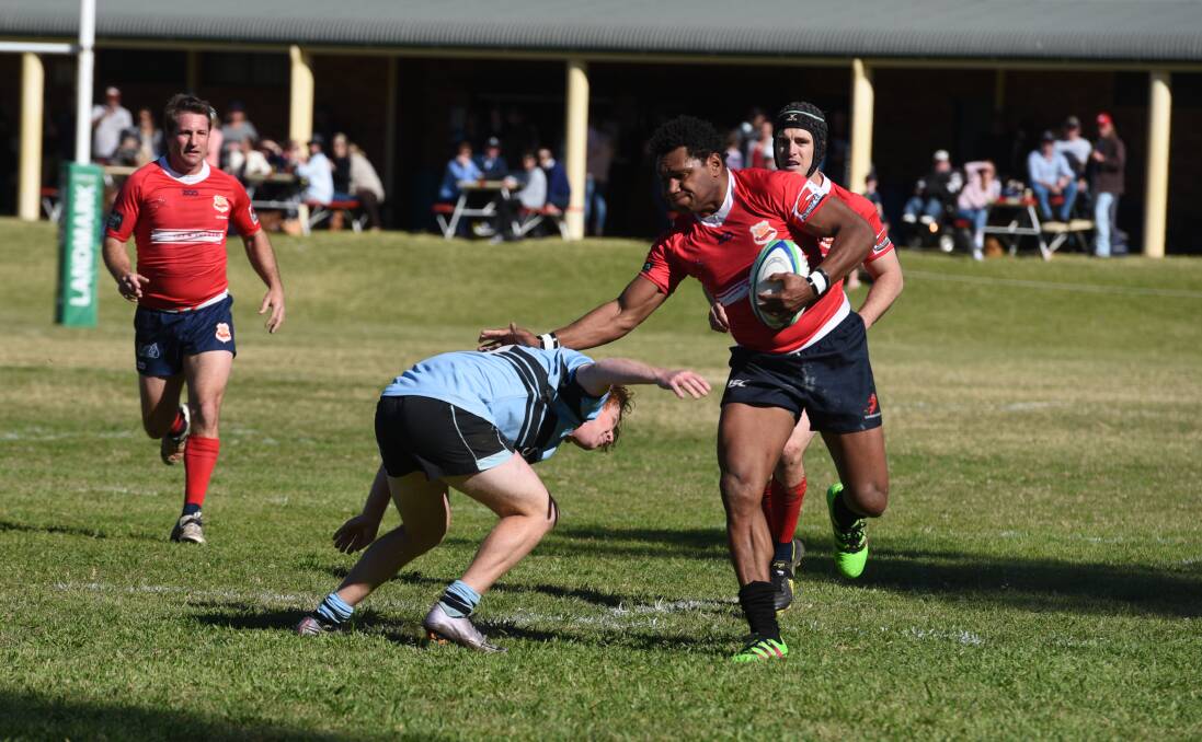 Power: Nacienele Tavaga scored a double, and was a handful for the Narrabri defence all game during Sunday's preliminary final win. Photo: Samantha Newsam