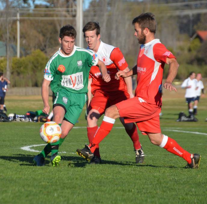 STRIKE POWER: East Armidale's Corby Kliendienst sealed a 1-0 victory over Norths United in the final regular season match of the McDonald's Northern Premier League. 