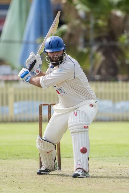 Important knock: Mitch Smith had to play rescuer twice with the bat for South Tamworth in their preliminary final win over West Tamworth. Photo: Peter Hardin