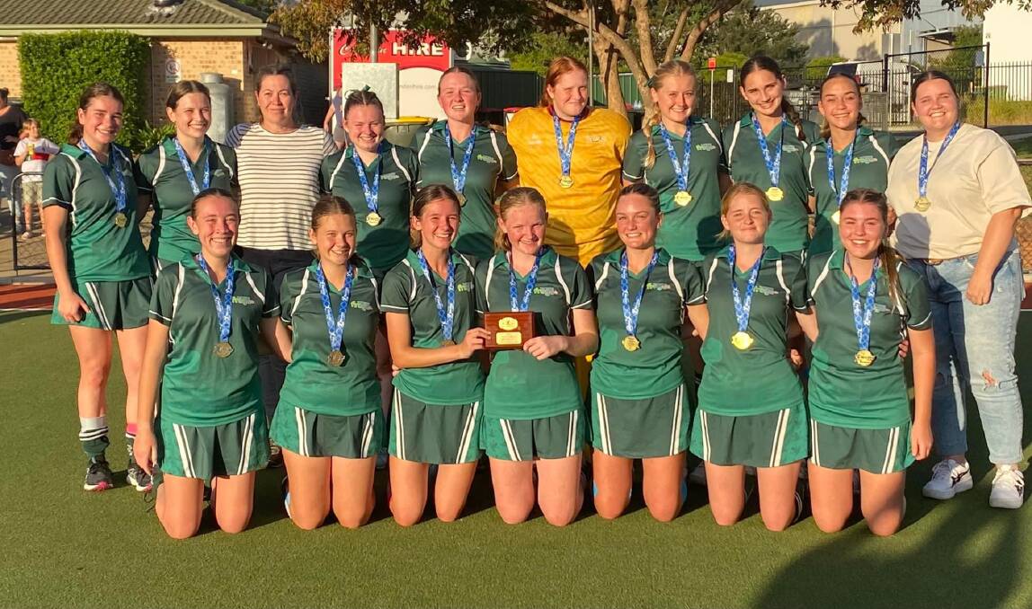 The Tamworth under 18 girls produced some brilliant hockey at Narellen on the weekend to win the Division 2 state title. Picture Supplied.
