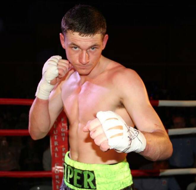 Schools out: Tamworth pugilist Billy McNaughton will have his second professional fight on Sunday when he features on the undercard for a fellow PCYC boxer. Photo: Peter McDermott Fight Photography