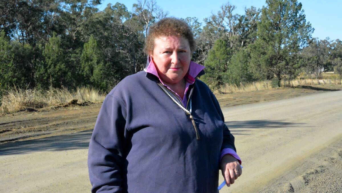 Rangari Road resident Glenys McDonald had a few things to say about Narrabri Shire Council's stance on the road sealing. Photo: Jessica Worboys