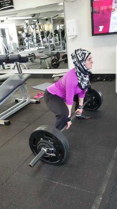 LIFTING STEREOTYPES: Hala, 25 can dead-lift three-times her body weight. She will speak at the free Illawarra Peace, Coffee and Conversations event. 