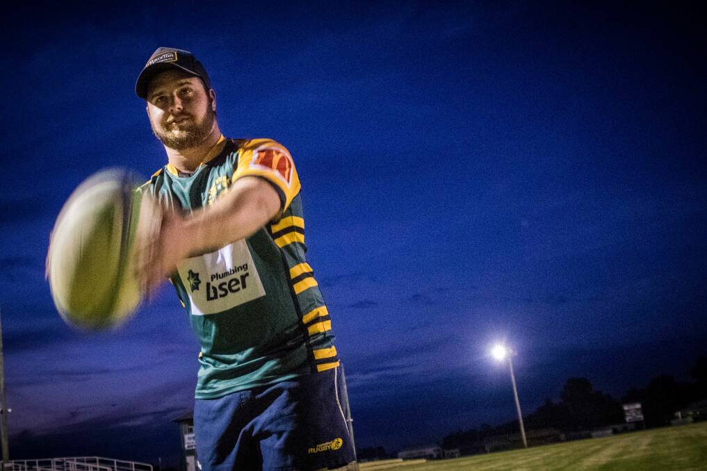 SEASON KICK OFF: Hunter Barnett warms up at Rugby Park in Inverell on Tuesday. Photo: SIMON McCARTHY.