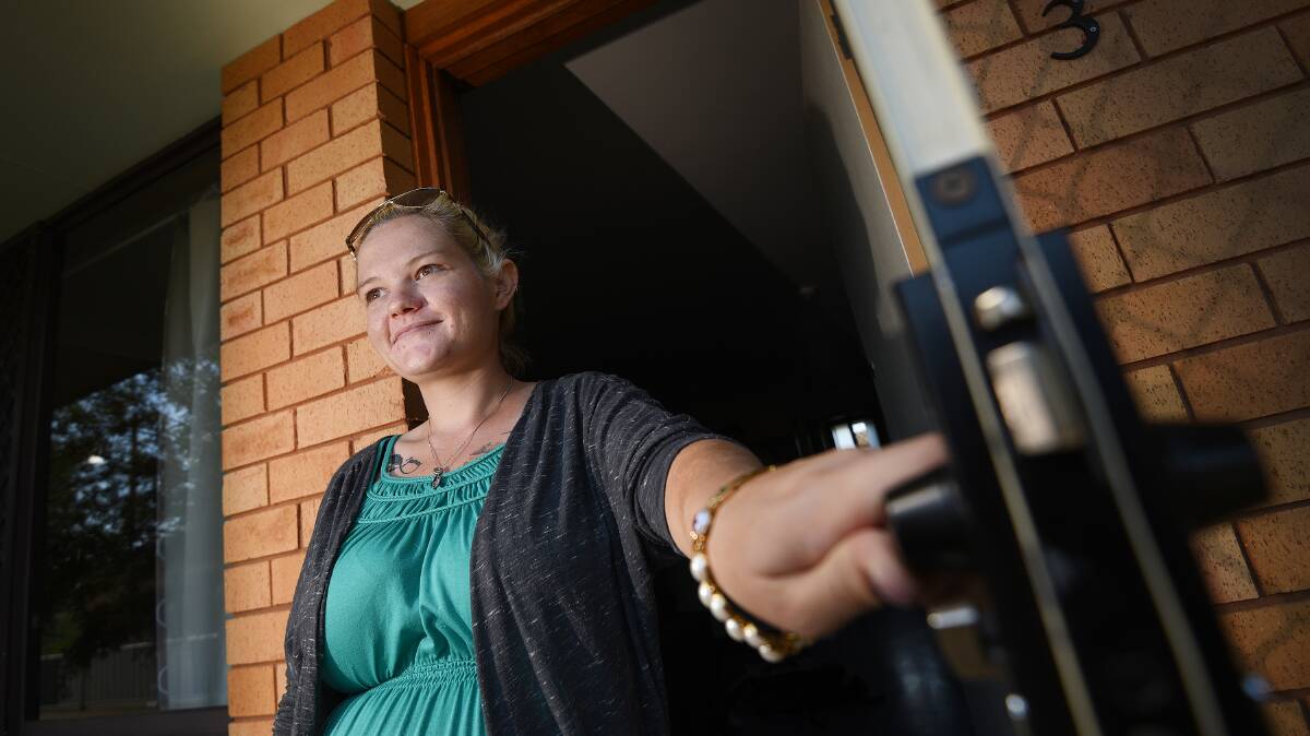 OPENING THE DOOR: Teegan Worrell can see a lot more opportunities and possibilities over the horizon with a roof over her head after a six-month stint of homelessness. Photo: Gareth Gardner 050417GGB03