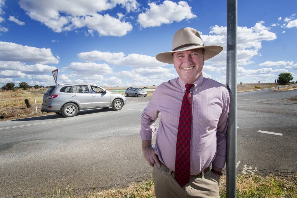 SPOT OF CASH: New England MP Barnaby Joyce announced $800,000 would go towards a roundabout for a notorious intersection on Moore Creek Rd. Photo: Peter Hardin 040418PHE026