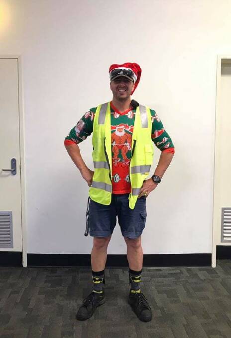 Aaron Daley in his special festive uniform.