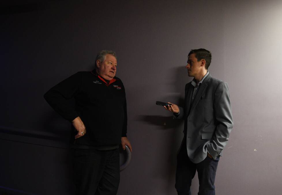 ON THE BEAT: Australian actor John Wood talks with The Leader's Jacob McArthur. Photo: Gareth Gardner