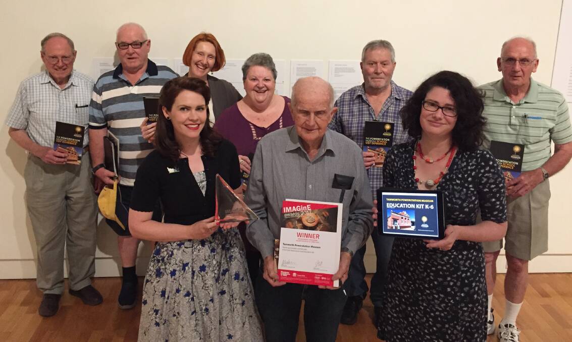 STOKED: Art gallery staff and Powerstation museum volunteers with the NSW award for a local education program.