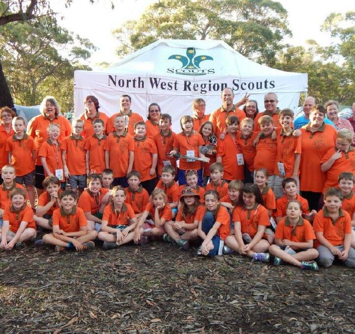 REPRESENTING REGION: More than 30 youngsters from Tamworth, Moree and Inverell took part in the tri-annual NSW Cuboree in Appin, south of Sydney last week. Photo: Supplied