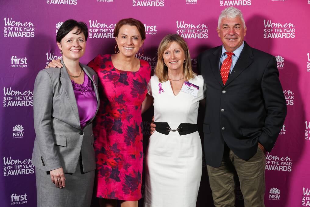 LEADER: NSW Minister for Women Tanya Davies, Gretel Killeen with Janelle and Miles Archdale at the NSW Women of the Year Awards. Photo: Supplied