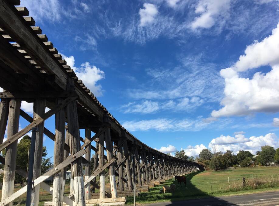 END OF THE LINE: Manilla's wooden viaduct bridge could be facing the chop under a proposal by John Holland Rail. Photo: Supplied