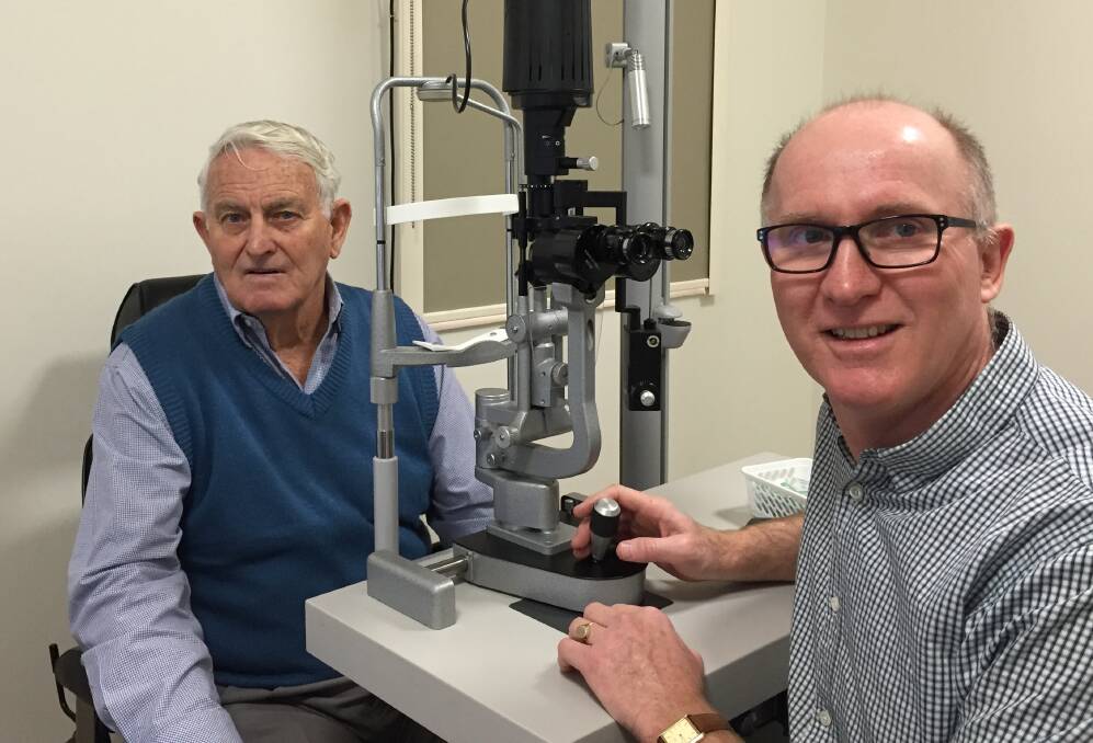 SEEING CLEARLY: Tamworth man, Don Willis (left), will retain his independence with the help of ophthalmologist Dr Peter Hinchcliffe. Photo: Jacob McArthur 
