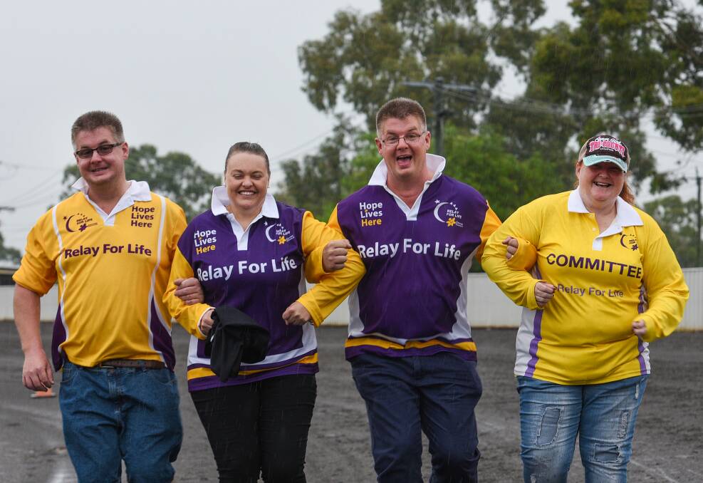 ALL TOGETHER NOW: Justin Peters, Kate Dubois, Nathan Peters and Alison Carter are expecting a big turnout for the Tamworth Relay for Life this weekend. Photo: Gareth Gardner 300317GGA03
