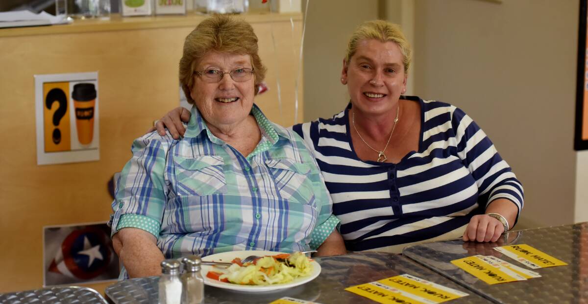 BILLABONG BOND: Susie Curtin-Bares and Debbie Parr shared some lunch at the Clubhouse for R U OK Day.  Photo: Gareth Gardner 