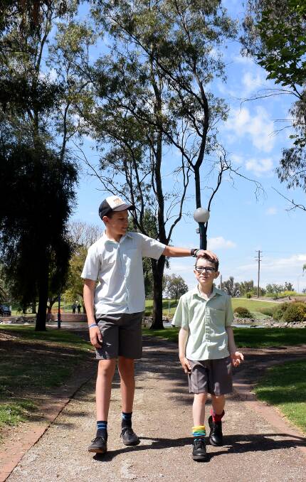 GOING FORWARD: Cameron Blundell, 13, and Sterling Rodda, 8, live with type one diabetes and will be walking for a cure. Photo: Jacob McArthur 211016JMA03