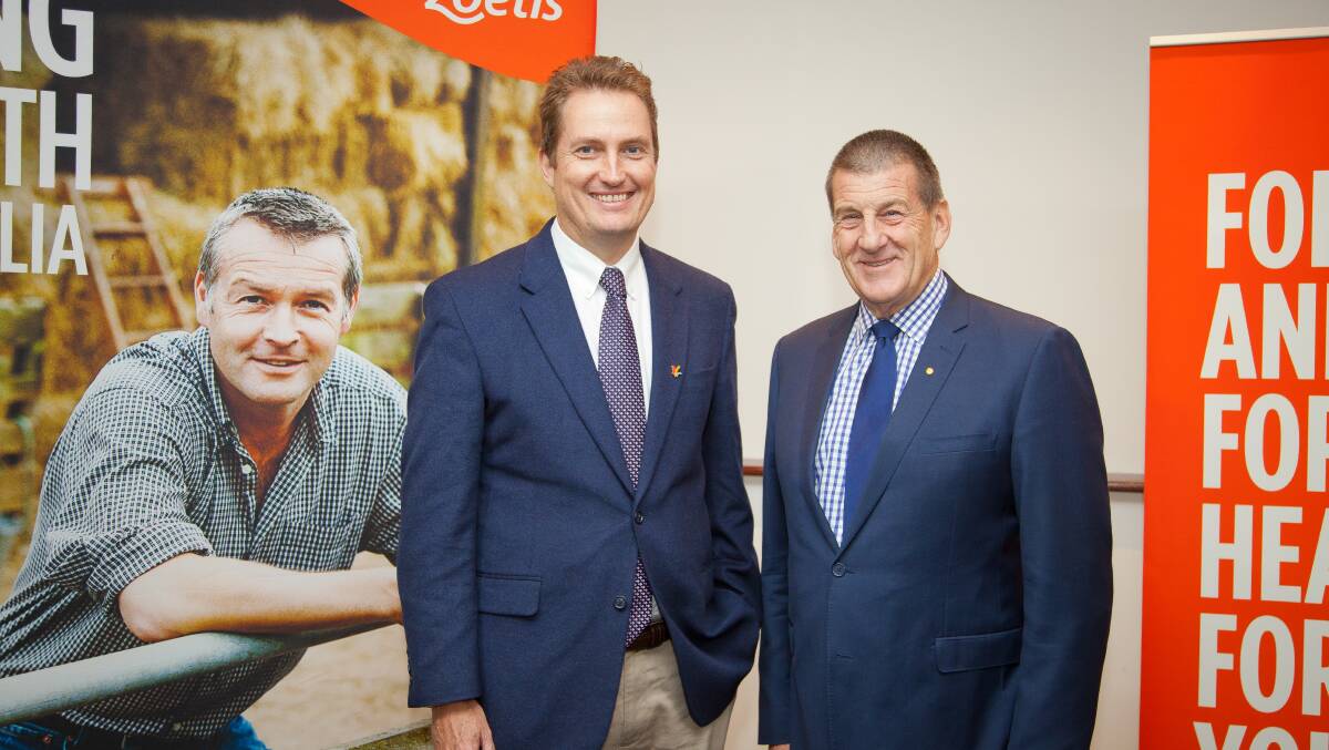 MENTAL HEALTH INITIATIVE: Zoetis general manager Lance Williams (left), with beyondblue chairman Jeff Kennett have combined to raise awareness and funding for mental health in regional Australia