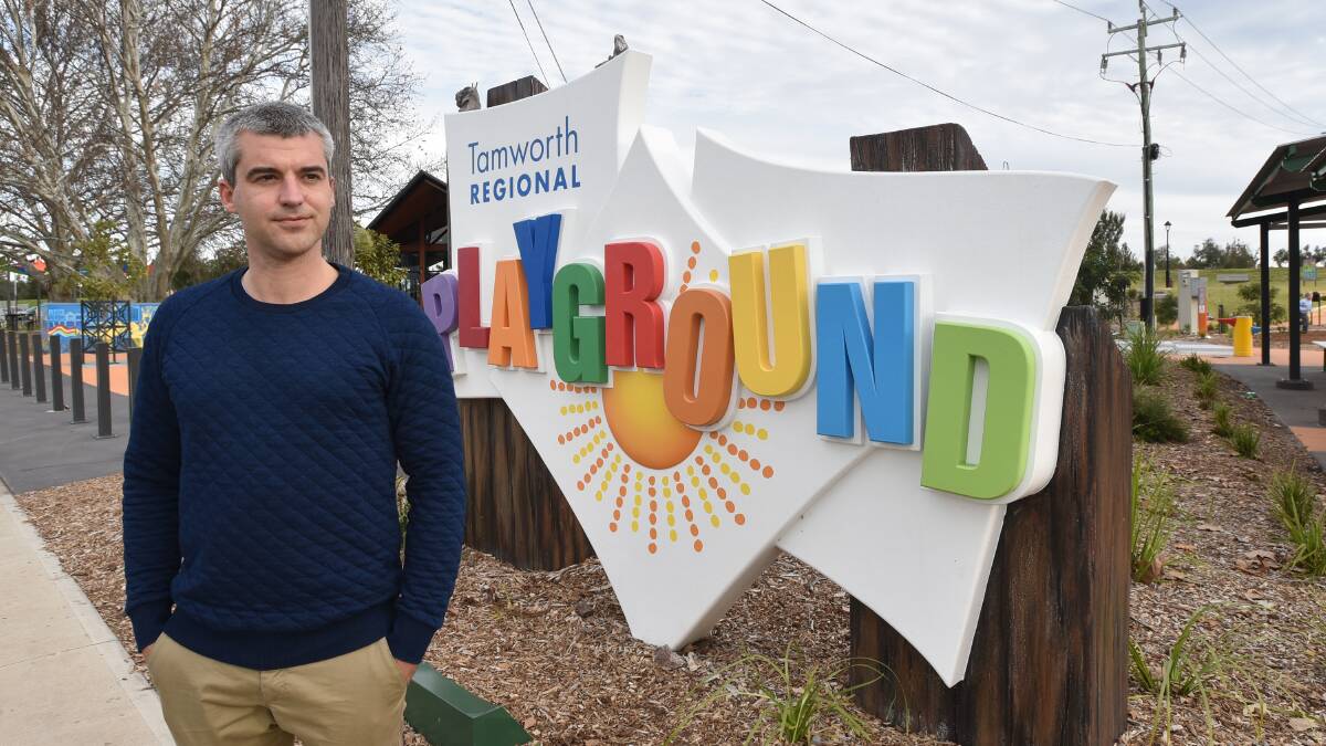 ADDED SECURITY BACKED: Hopscotch cafe owner Jay Lynch said he backs the call for more security at the Kable Ave playground. Photo: Geoff O'Neill 090816GOD02