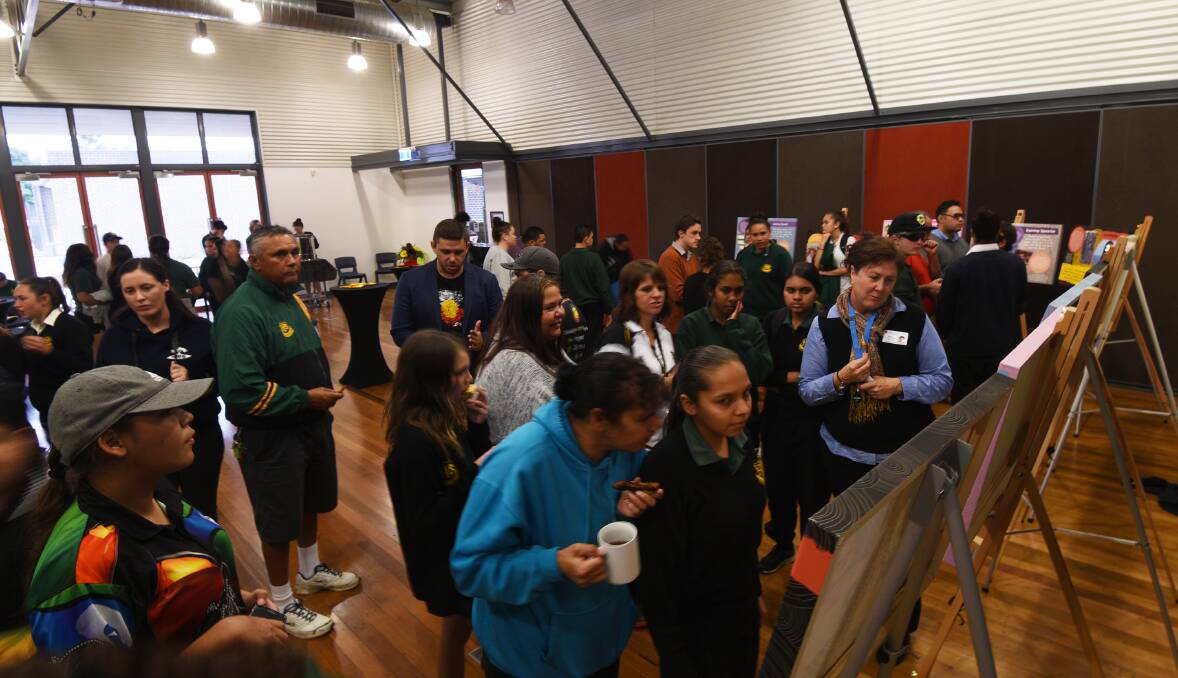 EXHIBITION: The fruits of a new Aboriginal school program on display. Photo: Gareth Gardner 280617GGD11 