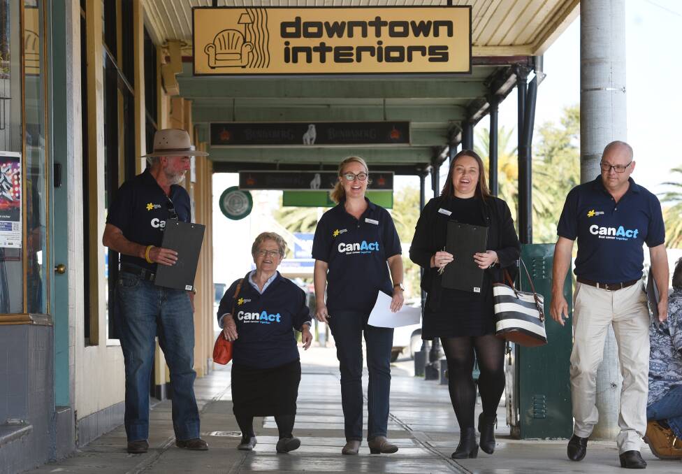 ON THE STREET: Councillor Russell Webb joined with Cancer Council to lobby business support. Photo: Gareth Gardner