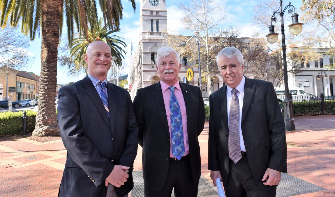 LIBS MISS OUT: From left: Liberal Party-endorsed candidates Mitchel Hanlon, Noel O'Brien and Gerry Griffiths all missed on election for Tamworth Regional Council. Photo: Geoff O'Neill 050816GOC01