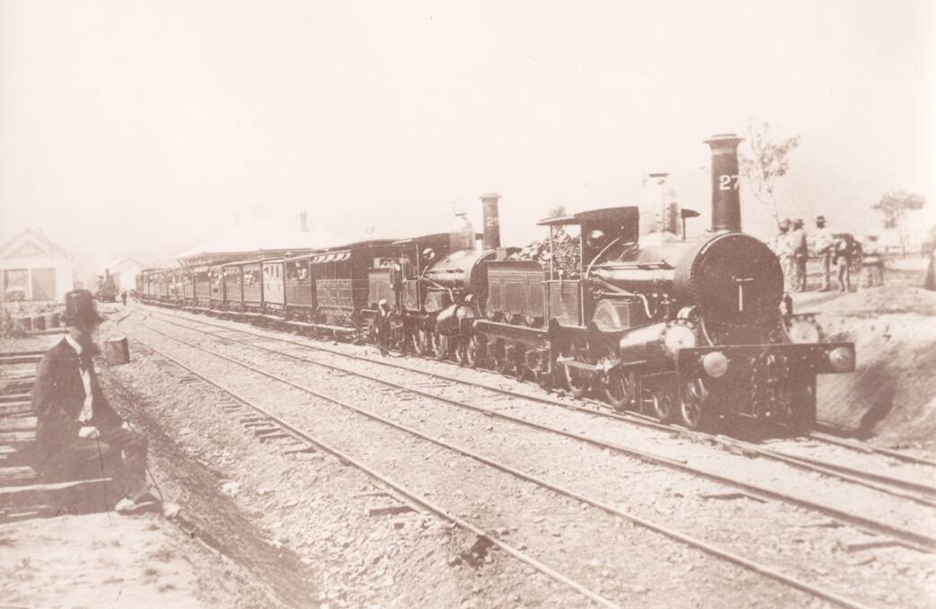 ALL ABOARD: The first train to depart from Tamworth, bound for Newcastle in 1878. Photo: Supplied 