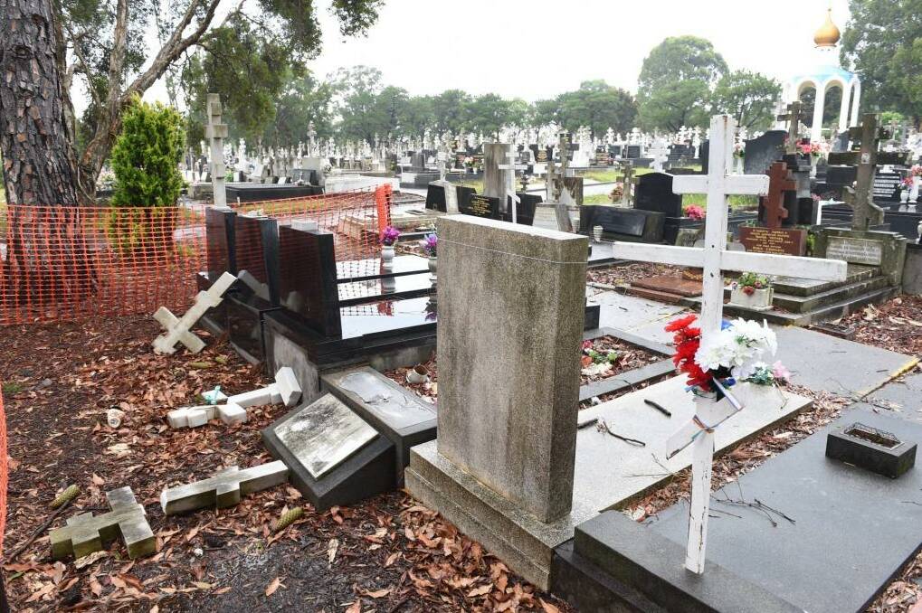 Ruined tombstones at Rookwood. Photo: Nick Moir
