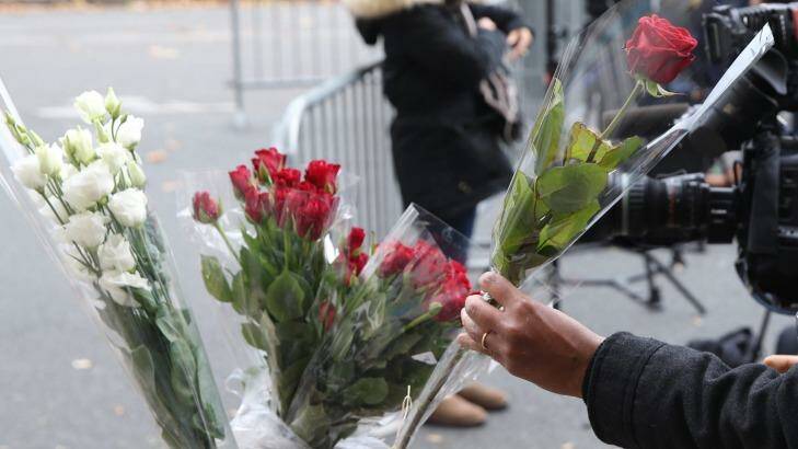 The scene outside the Bataclan theatre the morning after terrorists shot over 100 people in Paris France on Saturday 14 November 2015. Photo: Andrew Meares Photo: Andrew Meares