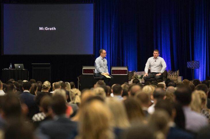John McGrath speaks at the McGrath Kickstart 2018 conference at the Royal Randwick Racecourse on Tuesday, Januart 23, 2018. Photo by Cole Bennetts