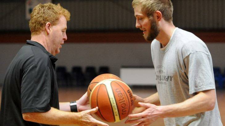 Richard Briggs pic.....19june09........ Perth Wildcats coach Rob Beveridge and new signing Jesse Wagstaff, both Canberrans, together at the Belconnen Basketball Centre....Sport-Chris Dutton