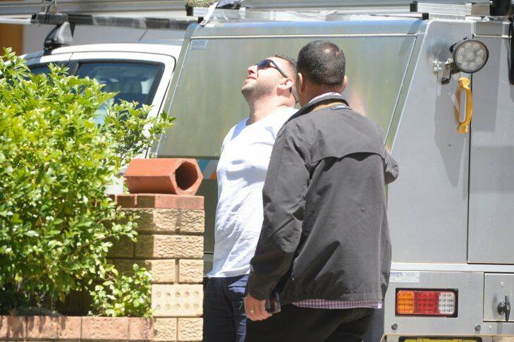A distraught Khaled Arnaout who was first on the scene. He is?? ?? neighbour across the road after hearing that 2 kids were killed in the Banksia Road incident. Photo Nick Moir 7 nov 2017