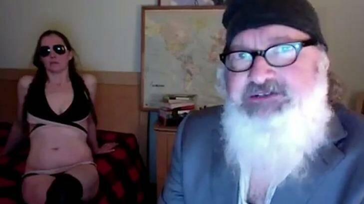 In 2015 Randy and Evi Quaid released a bizarre "sex" tape involving a mask of Rupert Murdoch. Photo: YouTube