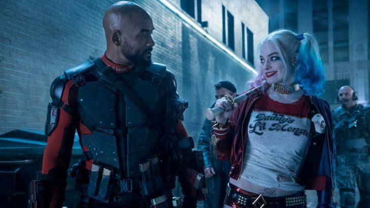 Will Smith as Deadshot and Margot Robbie as Harley Quinn in Suicide Squad. Photo: Clay Enos
