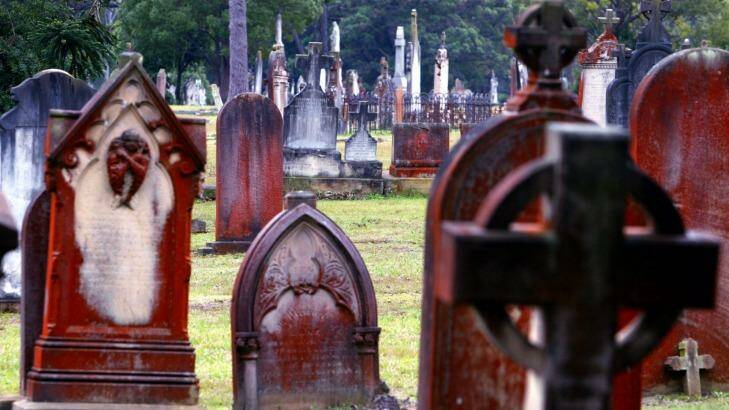 Headstones at Rookwood cemetery.  Photo: Rick Stevens