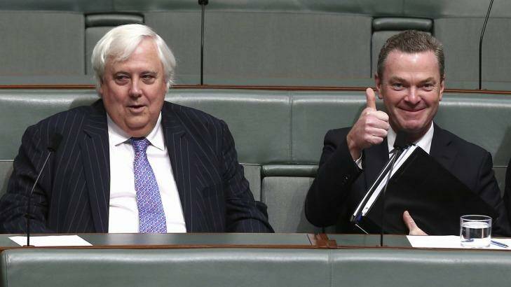 Education Minister Christopher Pyne has failed to win the support of Palmer United Party leader Clive Palmer for deregulation of university fees.  Photo: Alex Ellinghausen