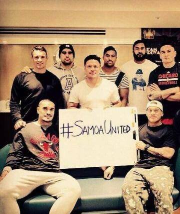 Support for Samoa: A number of star All Blacks tweeted this photo in support of Samoa's rugby players who are embroiled in a dispute with their national union.  Photo: @SonnyBWilliams/Twitter