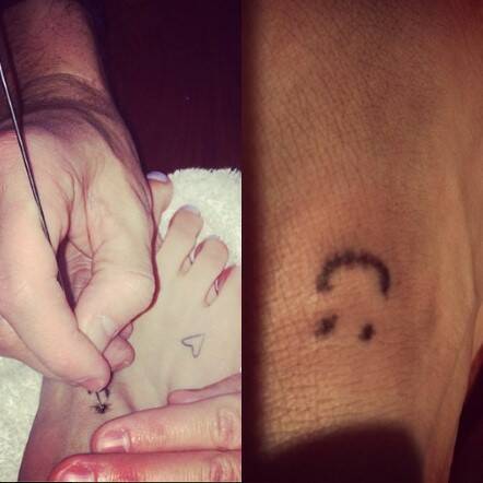 Kesha got this smiley face inked onto her foot at the start of the year. Photo: Kesha/Instagram